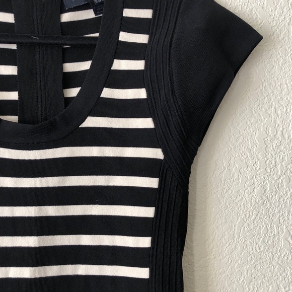 French Connection black and white stripe bodycon dress size 8/SM - Picture 3 of 5
